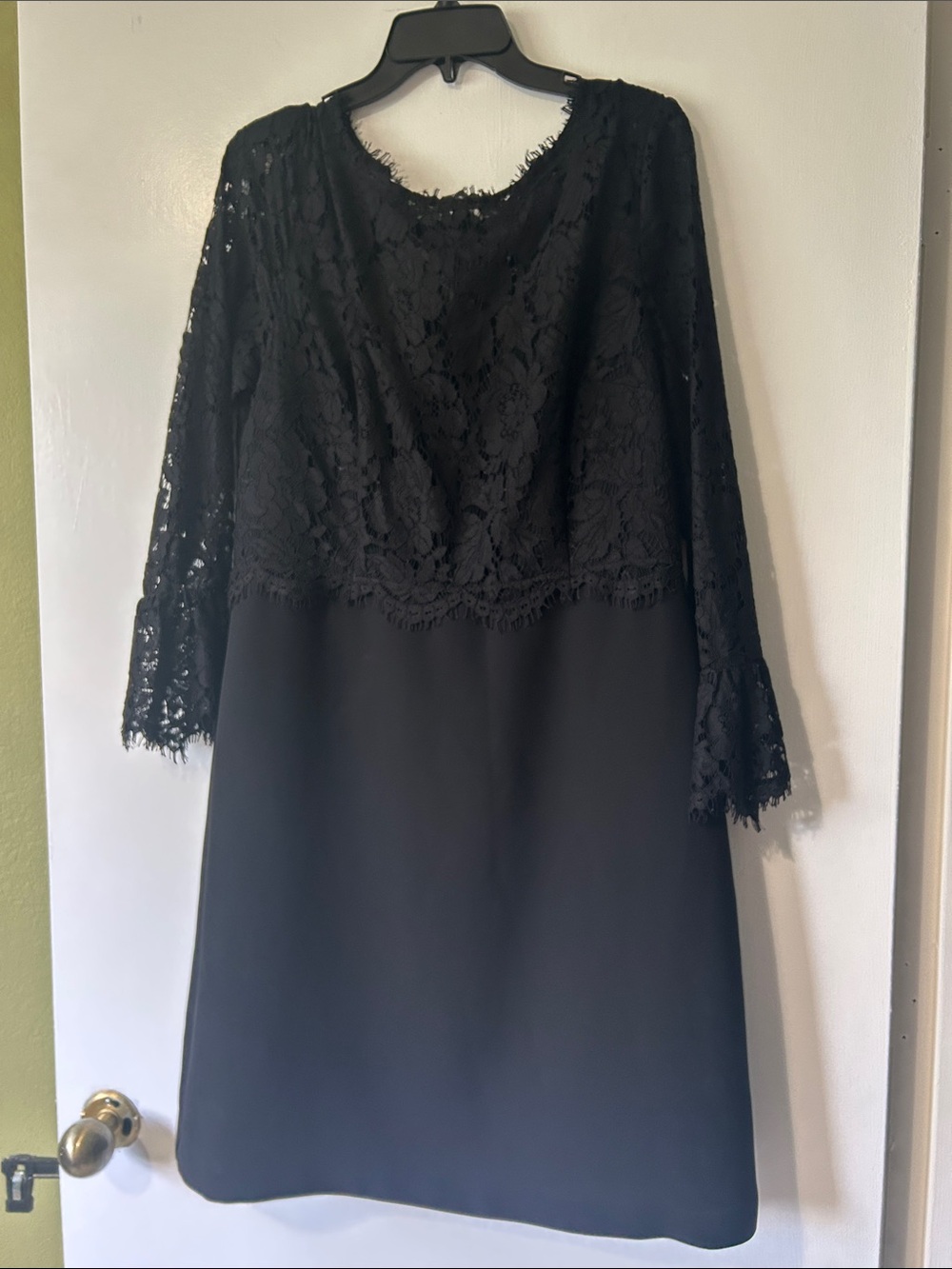 Talbots Black Dress with lace top